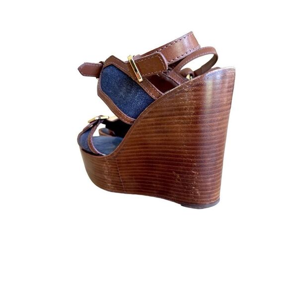 Tory Burch Florian High Wedge Sandal Size 7 - Picture 10 of 15
